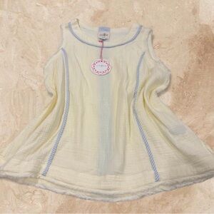 NWT Umgee Butter Yellow Gauze Top Boho Flowy Sleeveless Blouse